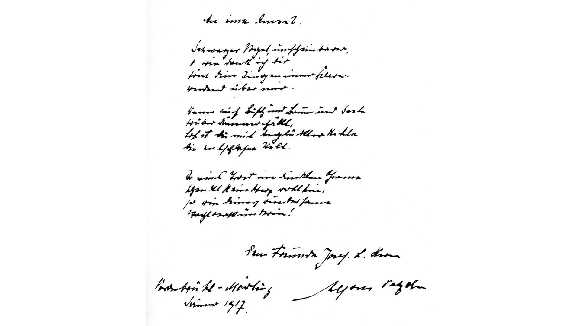 Ein Gedicht von Alfons Petzold aus dem Jahr 1917 